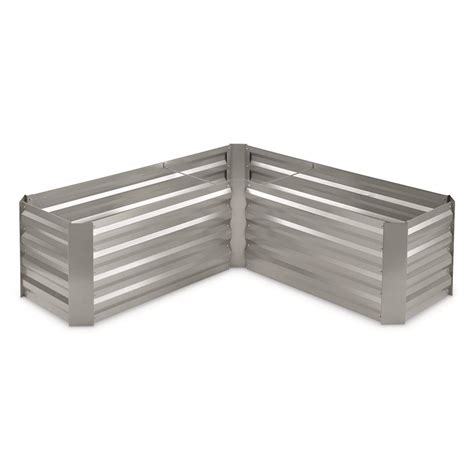 castlecreek l-shaped galvanized steel planter box|castlecreek oval planter box.